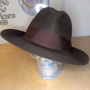 Selentino Fedora Hat brown fur felt 7 1/4